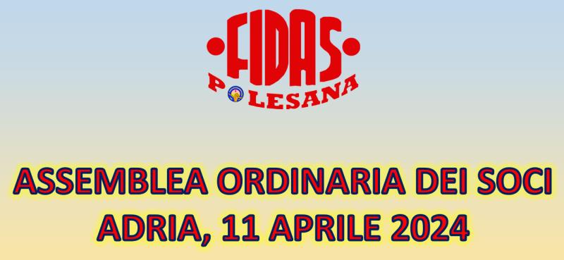Assemblea ordinaria Fidas Polesana 11 aprile 2024